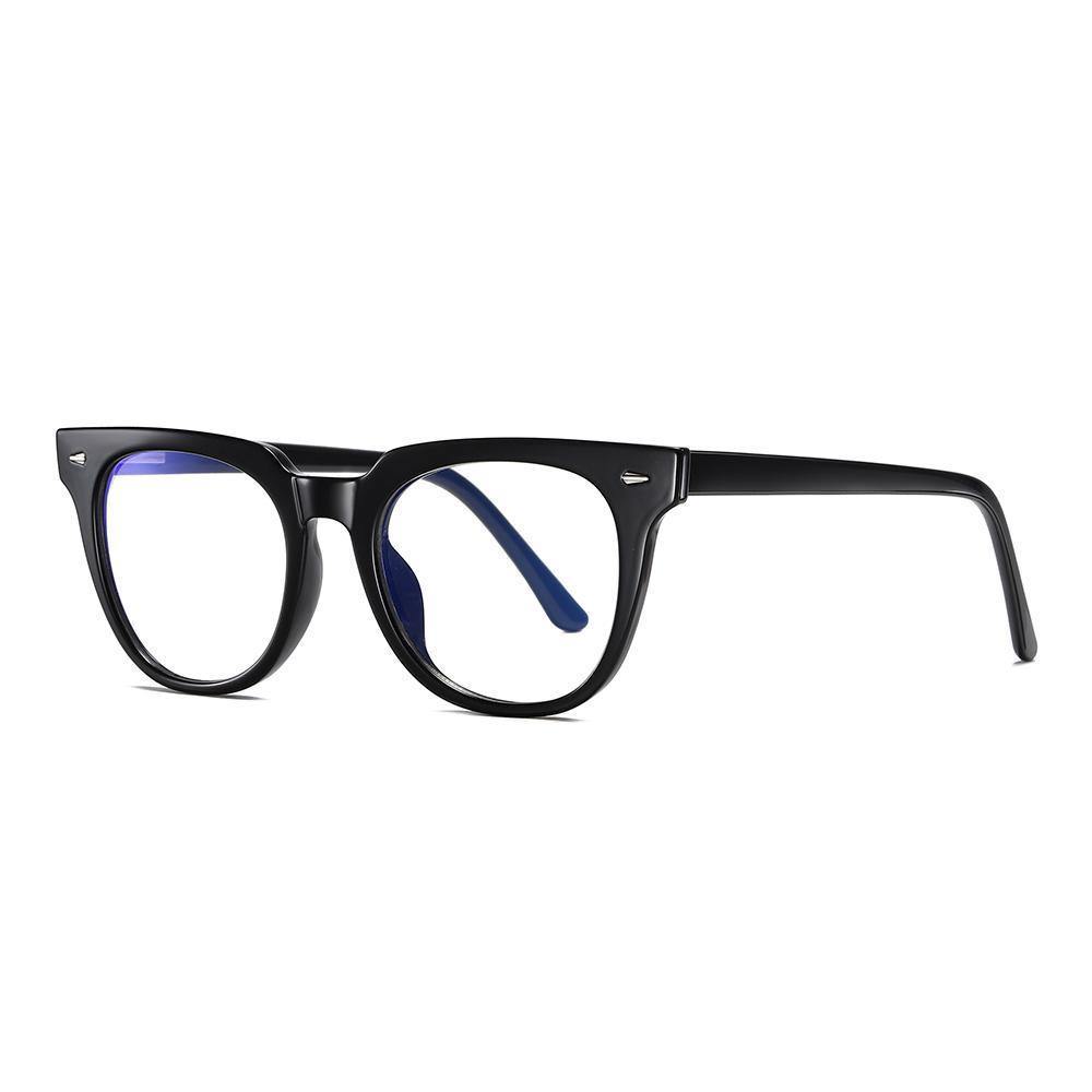 Blue Light Protection Glasses Oval Glasses - Black - soufeelus