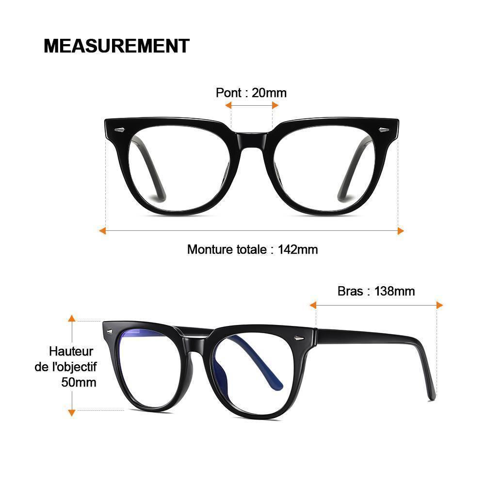 Blue Light Protection Glasses Oval Glasses - Black - soufeelus