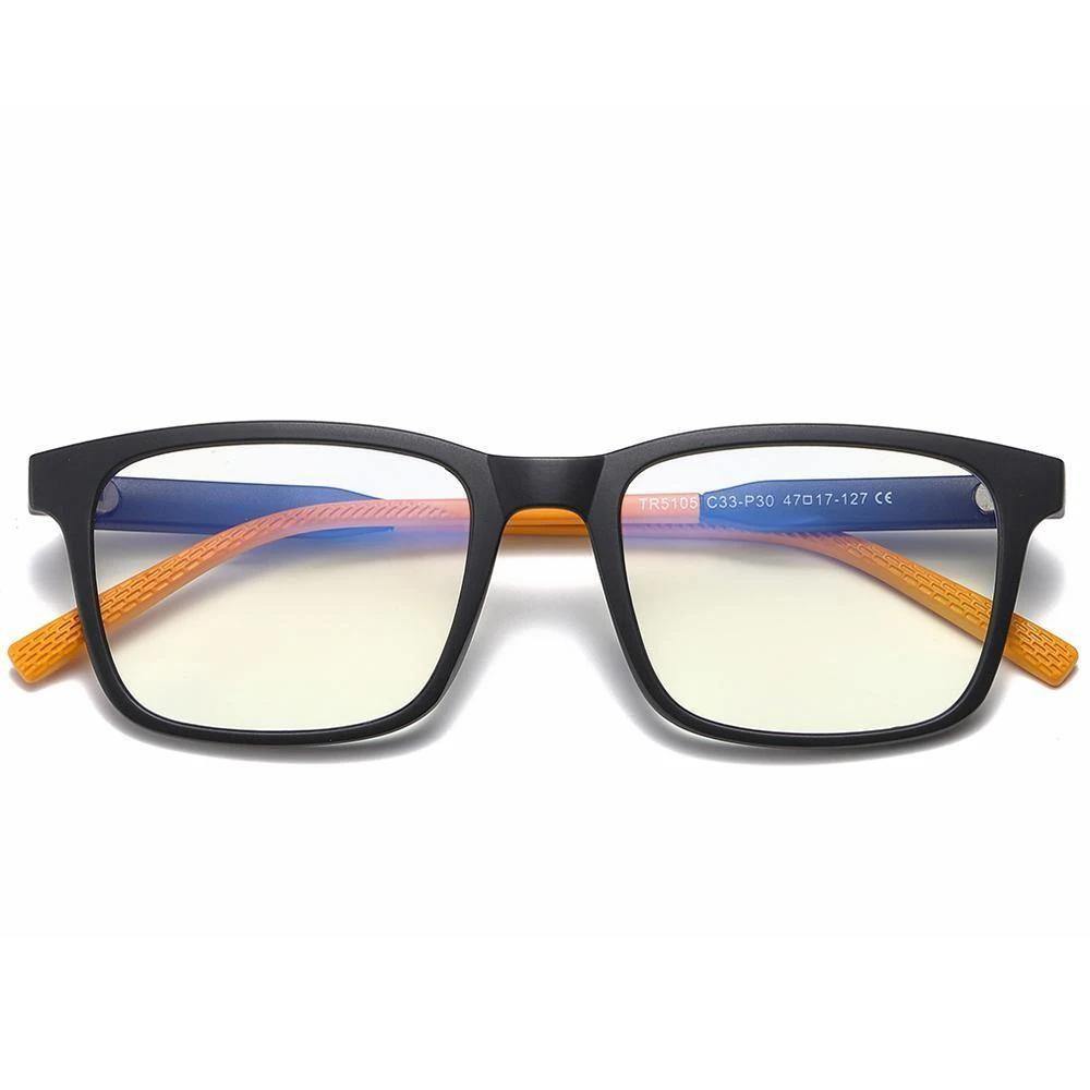 Children Blue Light Blocking Computer Reading Gaming Glasses(Age 7-12) -Matte Black - soufeelus