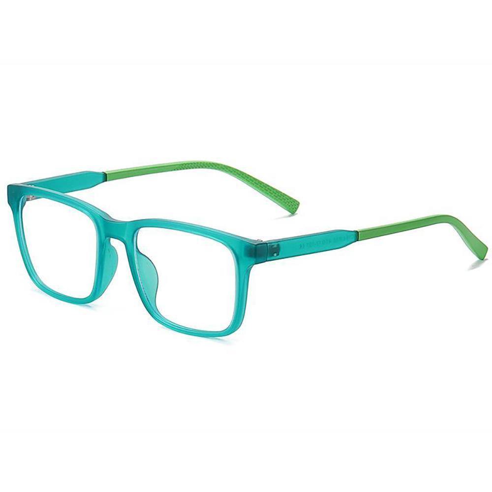 Children Blue Light Blocking Computer Reading Gaming Glasses(Age 7-12) -Matte Transparent Green - soufeelus