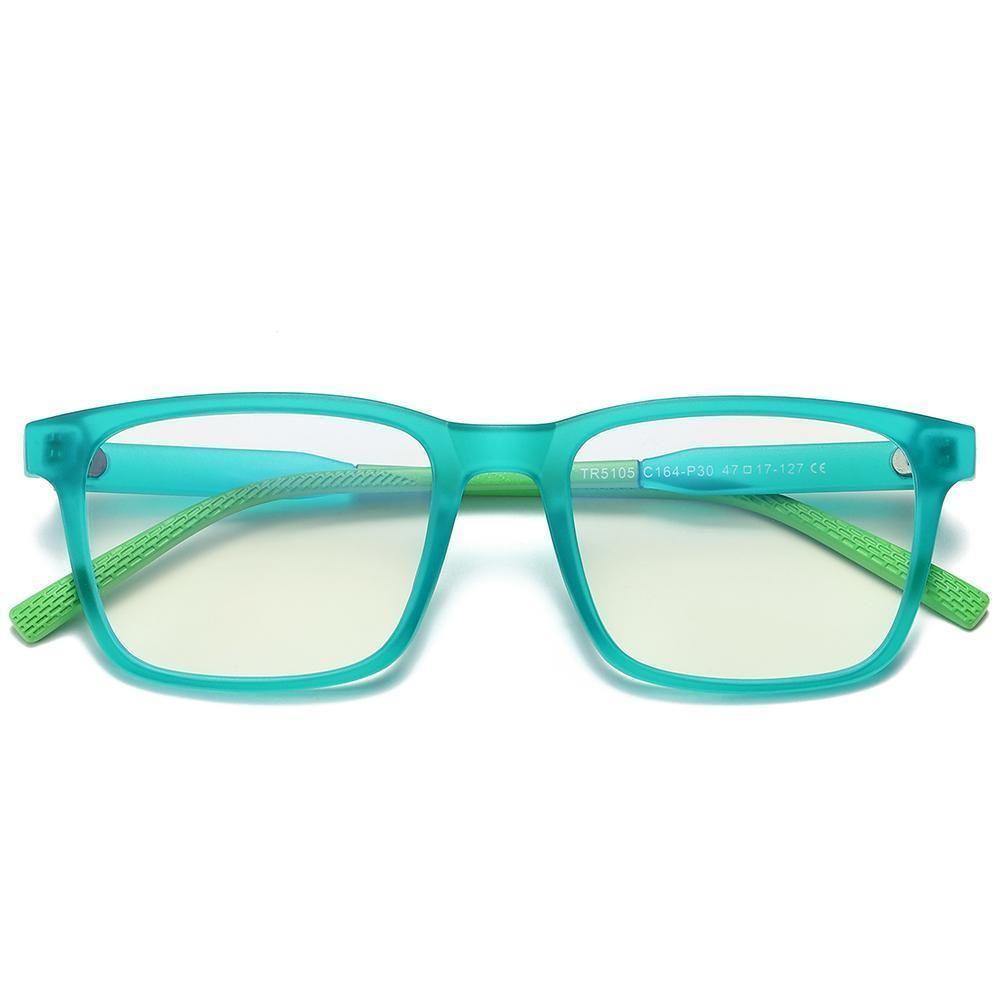 Children Blue Light Blocking Computer Reading Gaming Glasses(Age 7-12) -Matte Transparent Green - soufeelus