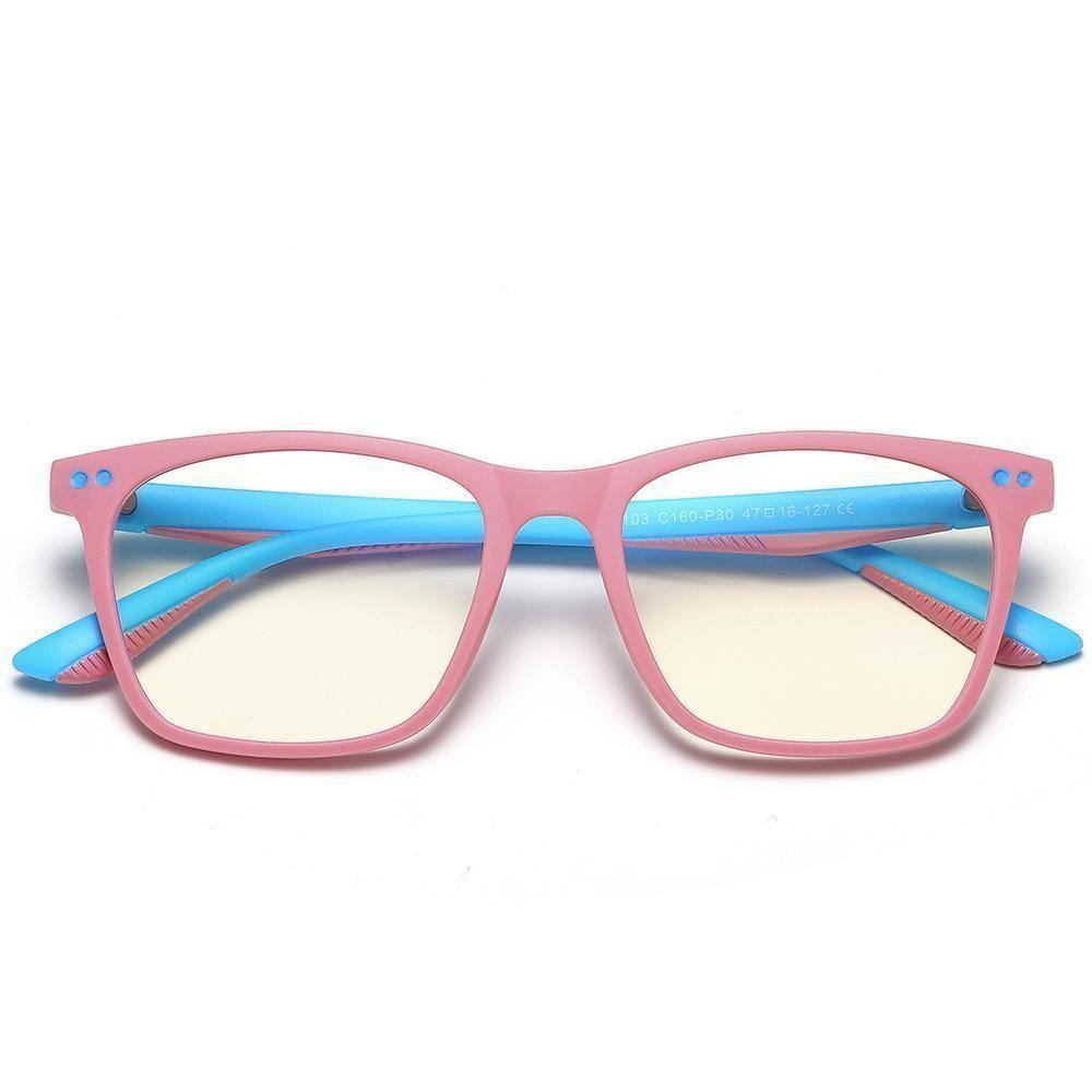 Children Blue Light Blocking Computer Reading Gaming Glasses(Age 7-12) -Matte Pink - soufeelus