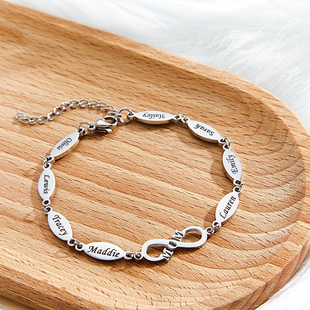 Personalized Mom Bracelet Charming Engraved Bracelet Mother's Day Gifts - soufeelus