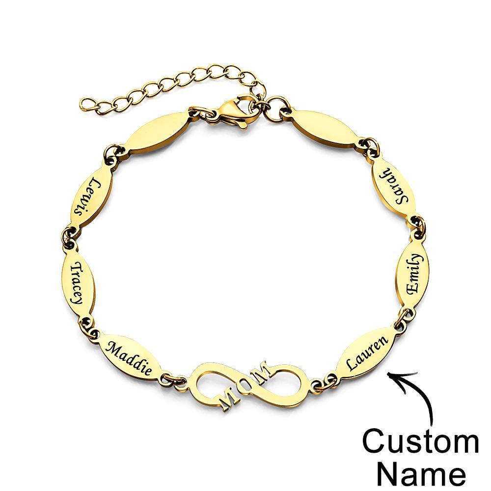 Personalized Mom Bracelet Charming Engraved Bracelet Mother's Day Gifts - soufeelus