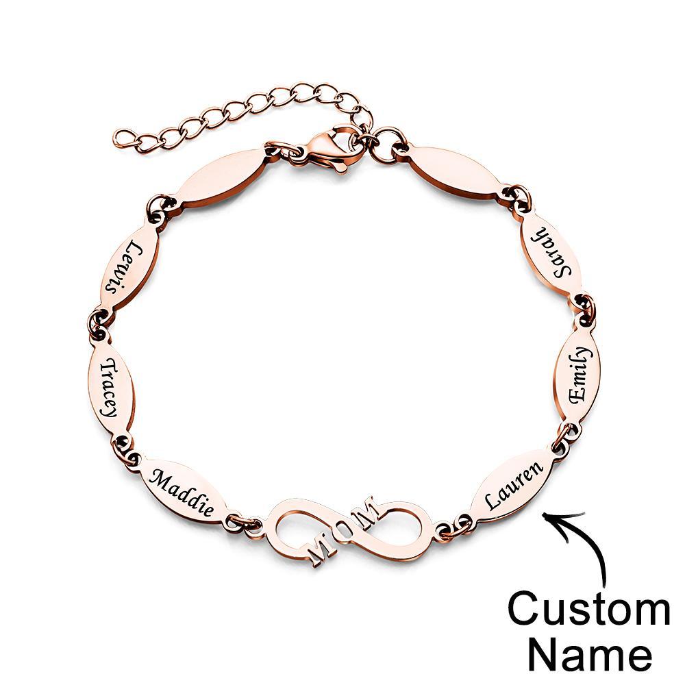 Personalized Mom Bracelet Charming Engraved Bracelet Mother's Day Gifts - soufeelus