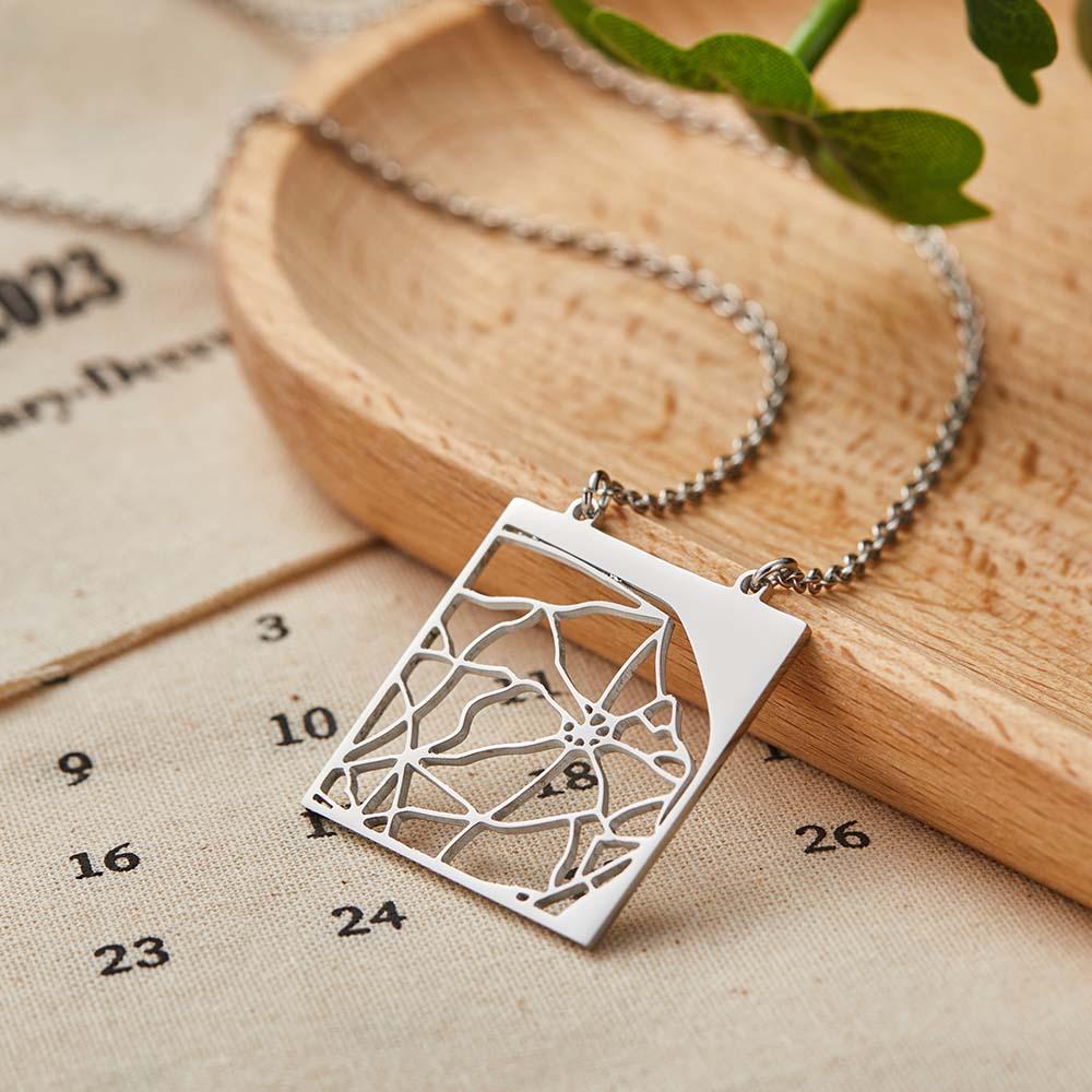 Custom Map Necklace Create Exclusive Map Unique Gifts - soufeelus