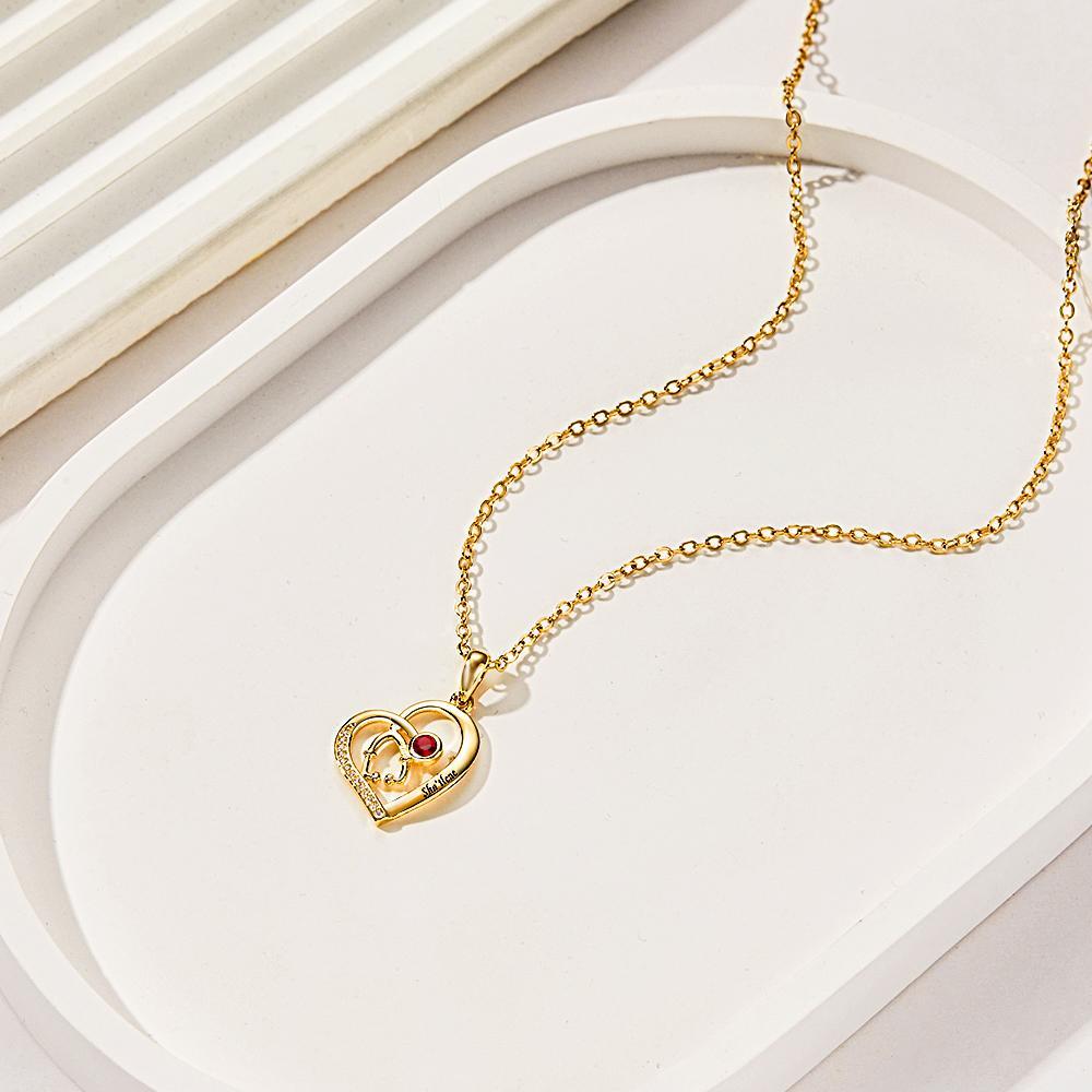Stethoscope Birthstone Necklace Personalized Engraved Jewelry Nurse Gift - soufeelus