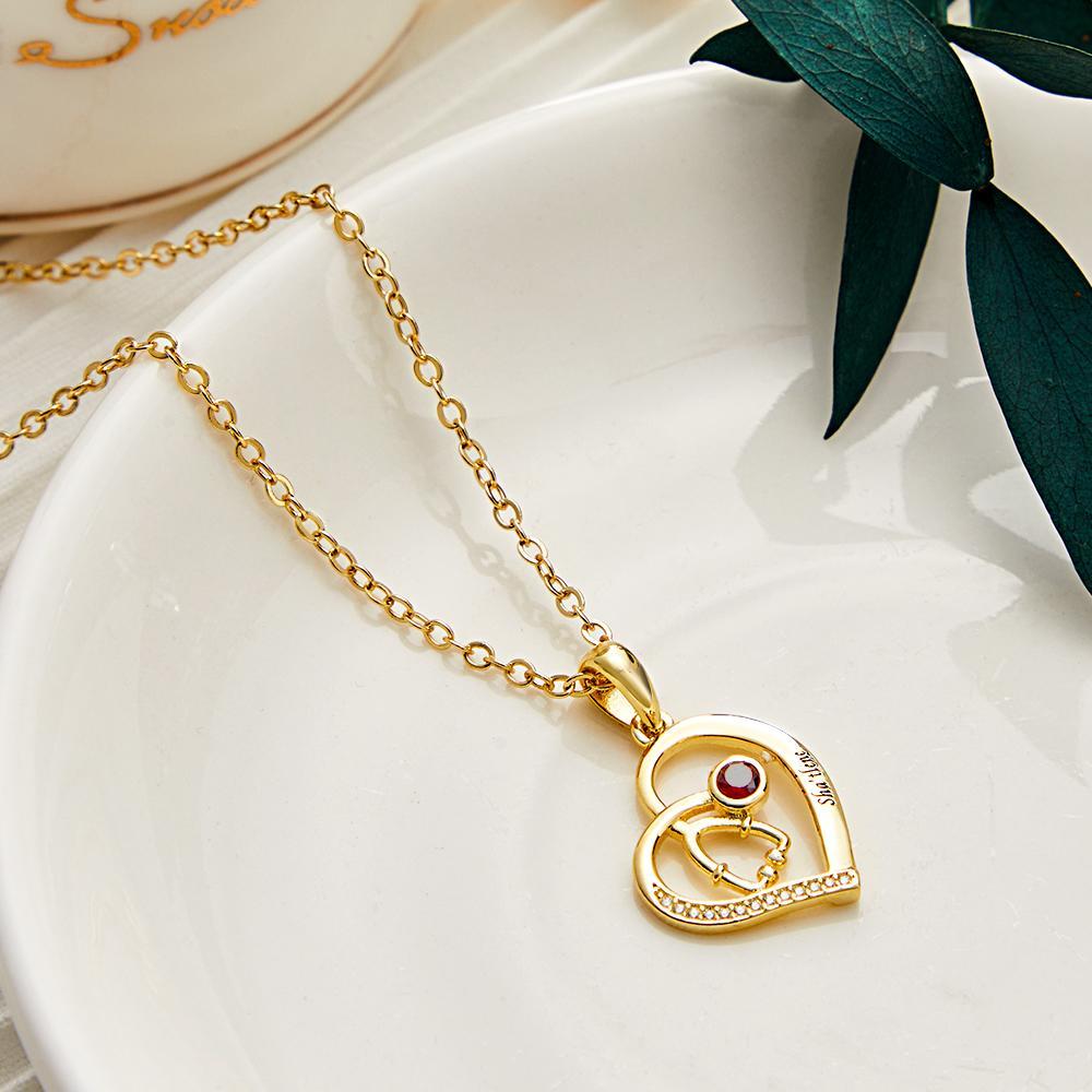 Stethoscope Birthstone Necklace Personalized Engraved Jewelry Nurse Gift - soufeelus