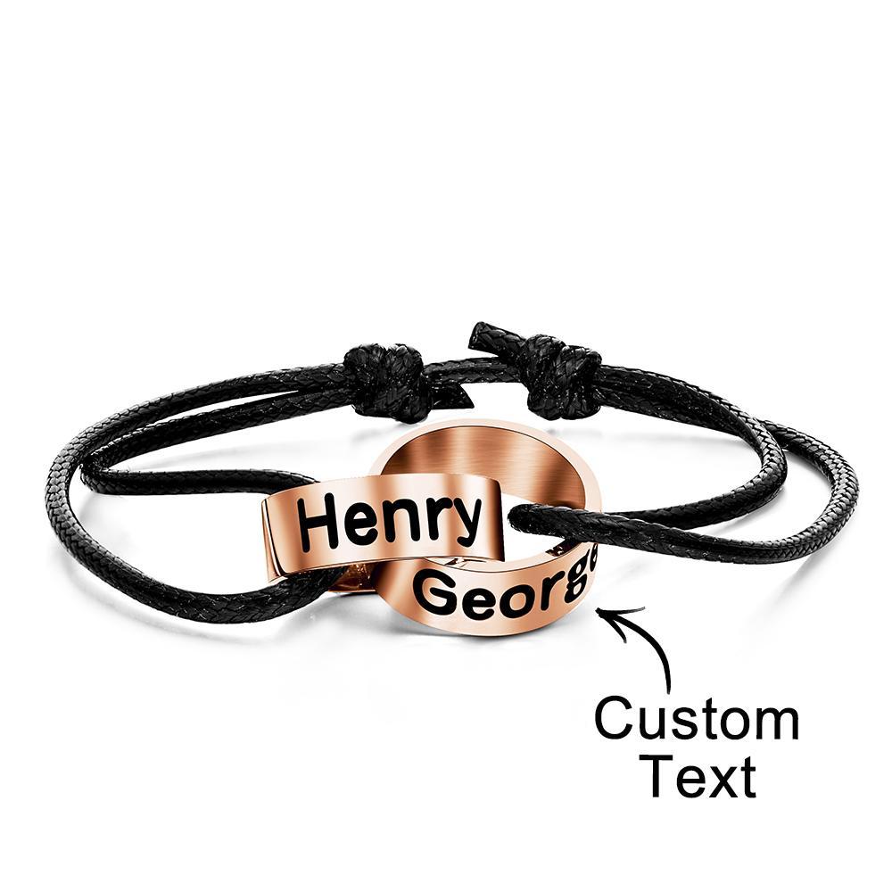 Custom Intwine Name Beads Bracelet Two Name Love Gift for Boyfriend - soufeelus