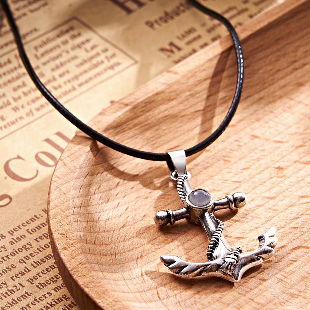 Custom Projection Necklace Creative Anchor Couple Gifts - soufeelus