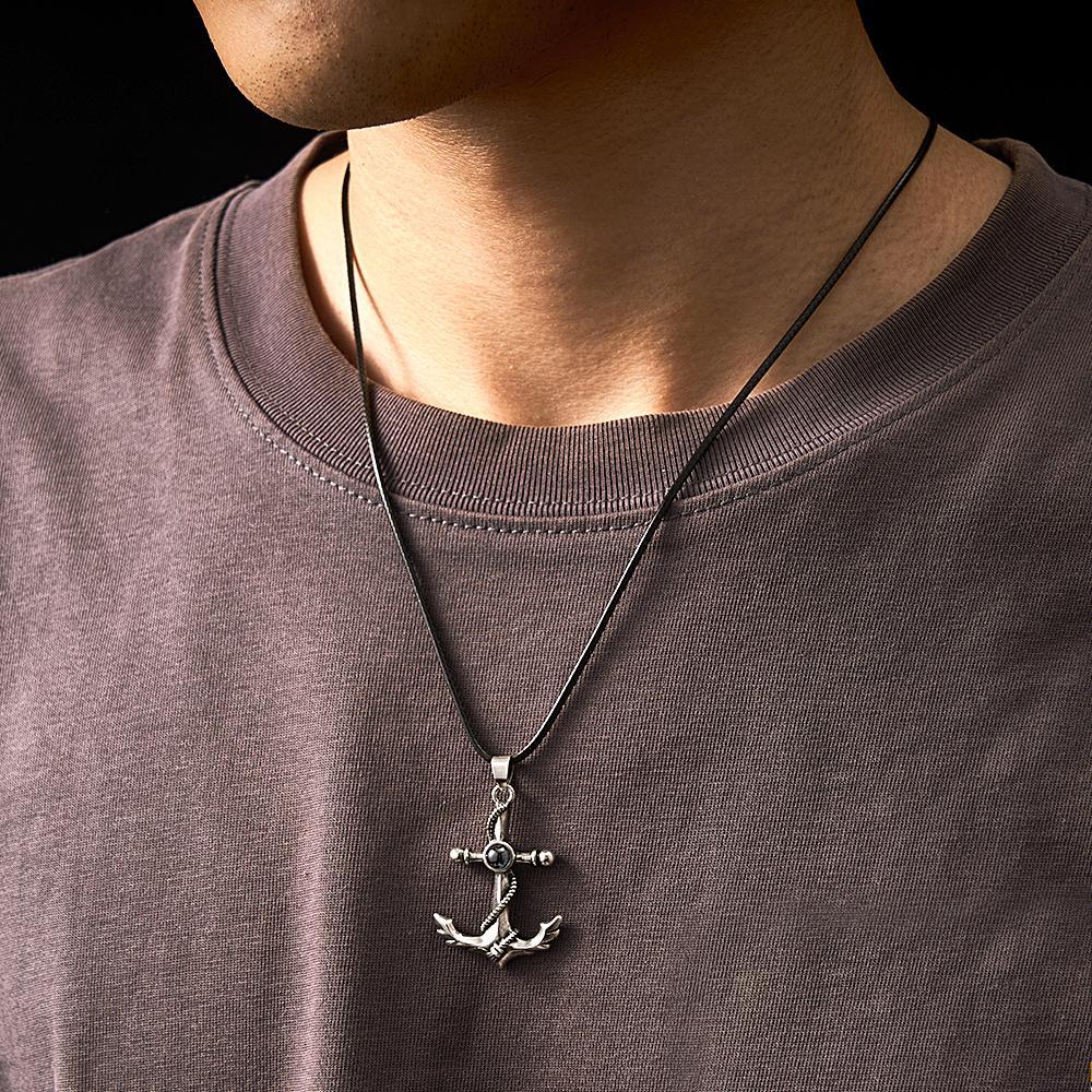 Custom Projection Necklace Creative Anchor Couple Gifts - soufeelus