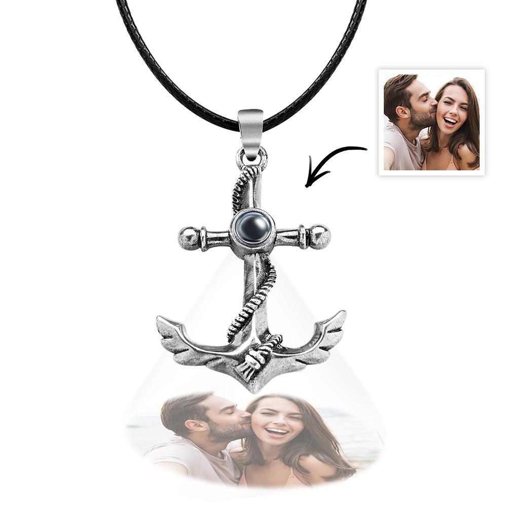 Custom Projection Necklace Creative Anchor Couple Gifts - soufeelus