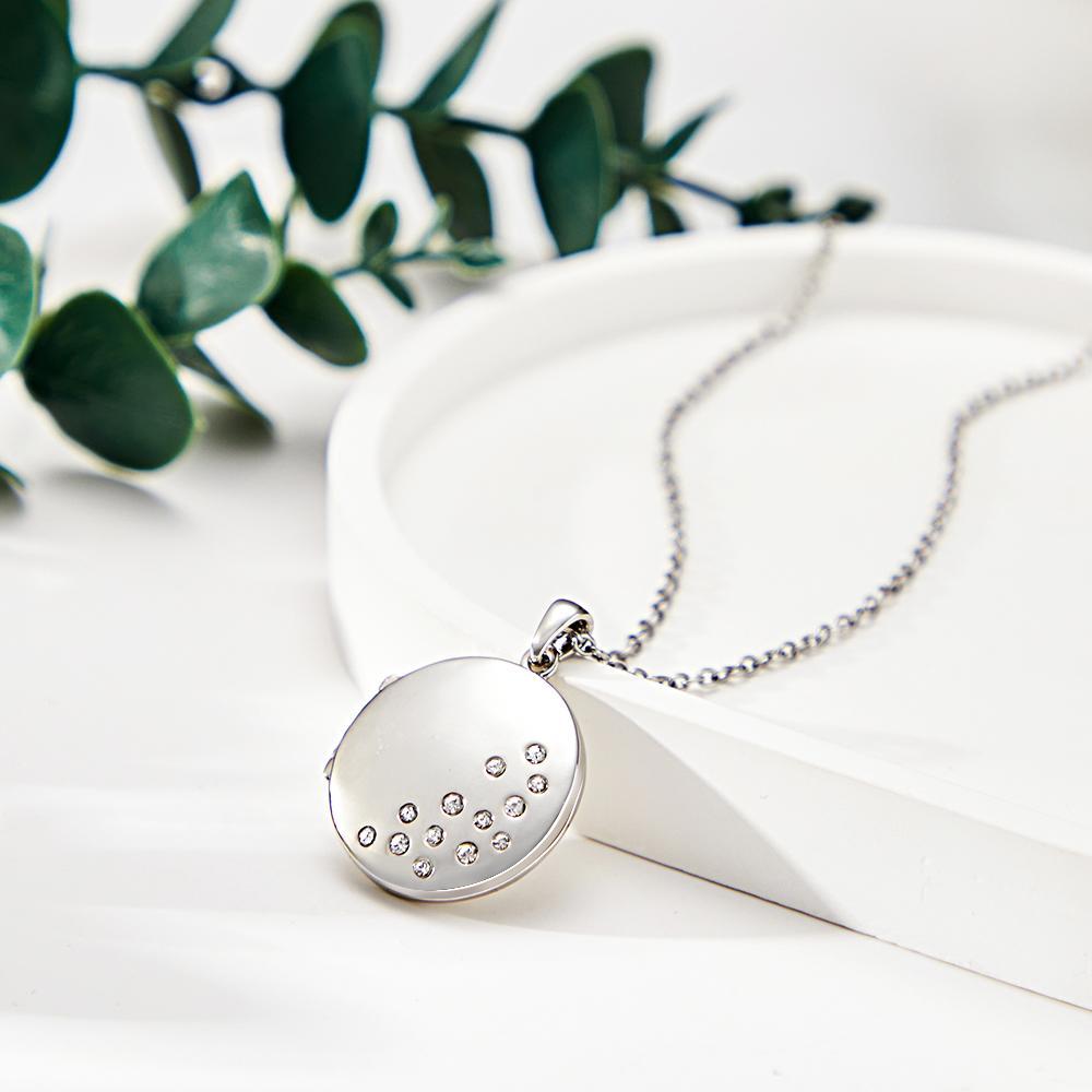 Custom Photo Engraved Necklace Round Locket Custom Unique Page Gifts - soufeelus