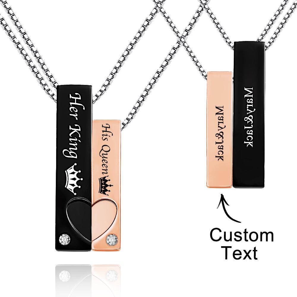 Custom Engraved Couple Necklace Creative Crown Personality Gifts - soufeelus