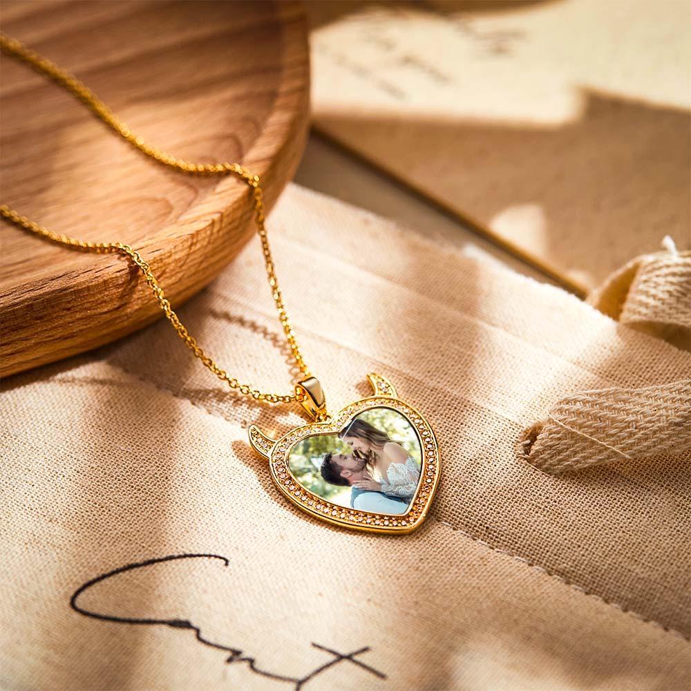 Custom Photo Engraved Necklace Cute Demon Pet Gifts - soufeelus