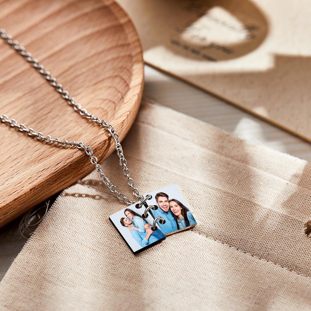 Custom Engraved Photo Necklace Love Story Book Couple Gifts - soufeelus