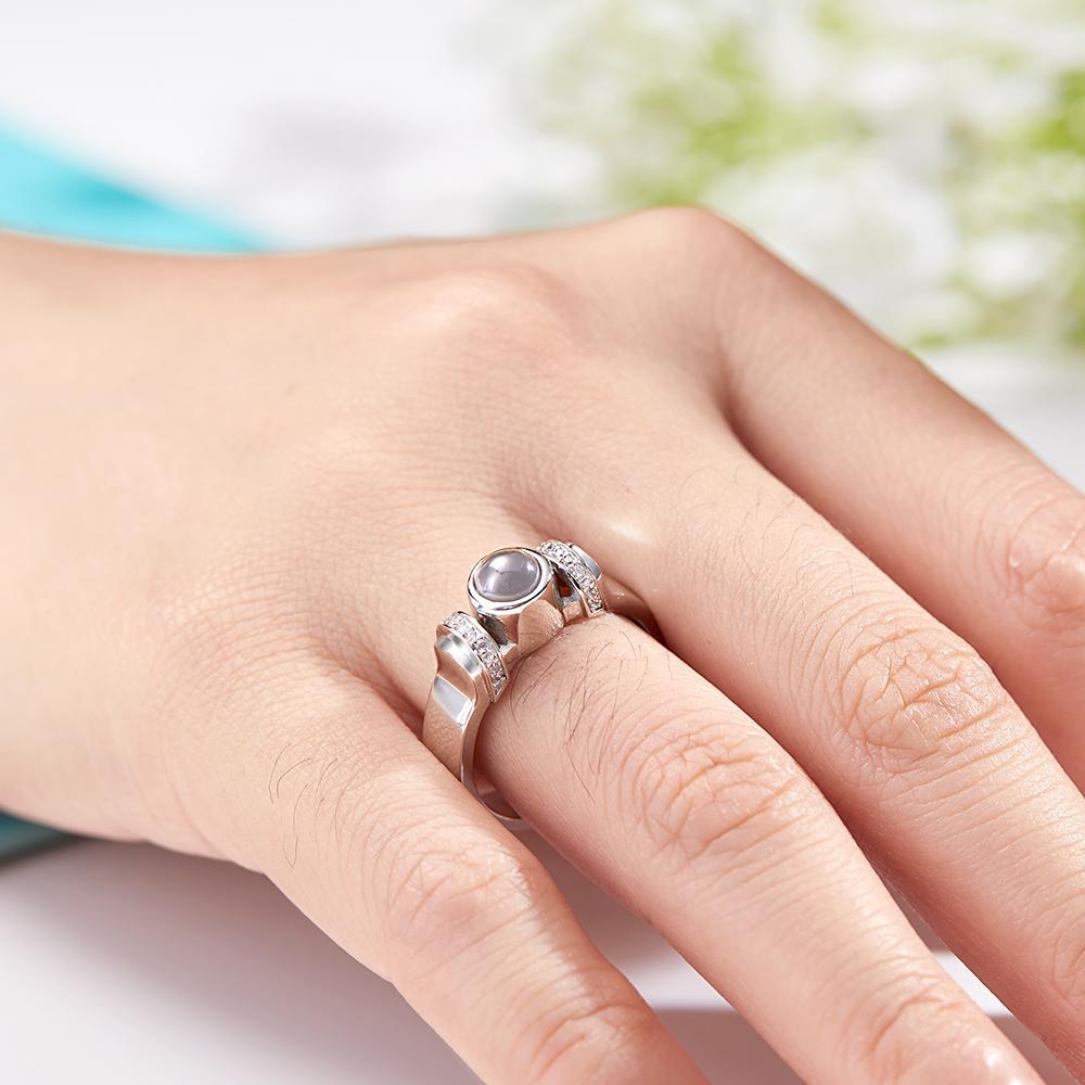 Personalized Photo Projection Ring Simple Elegant Jewelry For Her - soufeelus
