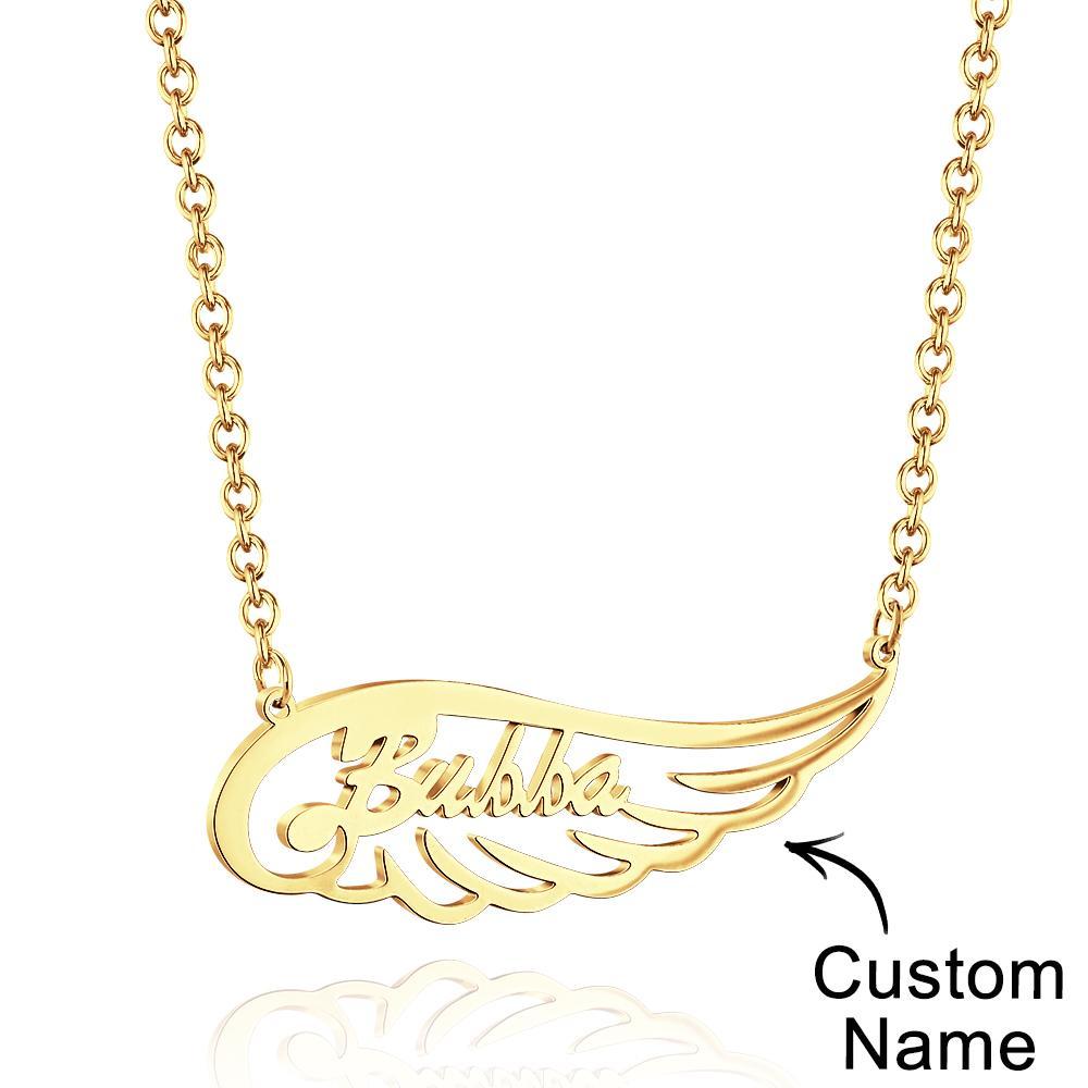 Angel Wing Name Necklace Custom Letter Fashion Pendant For Her - soufeelus
