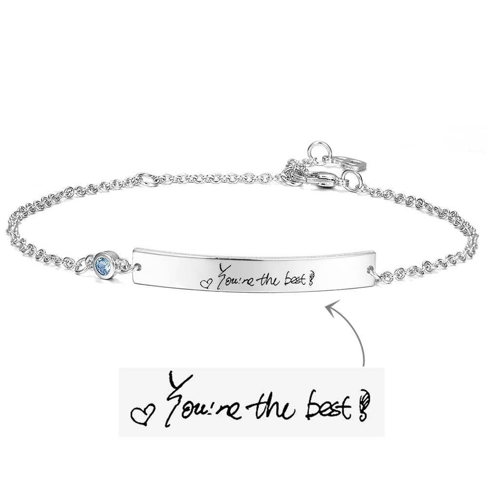 Personalized Photo Bracelet, Handwriting Bracelet 14K Plated Gold - Golden