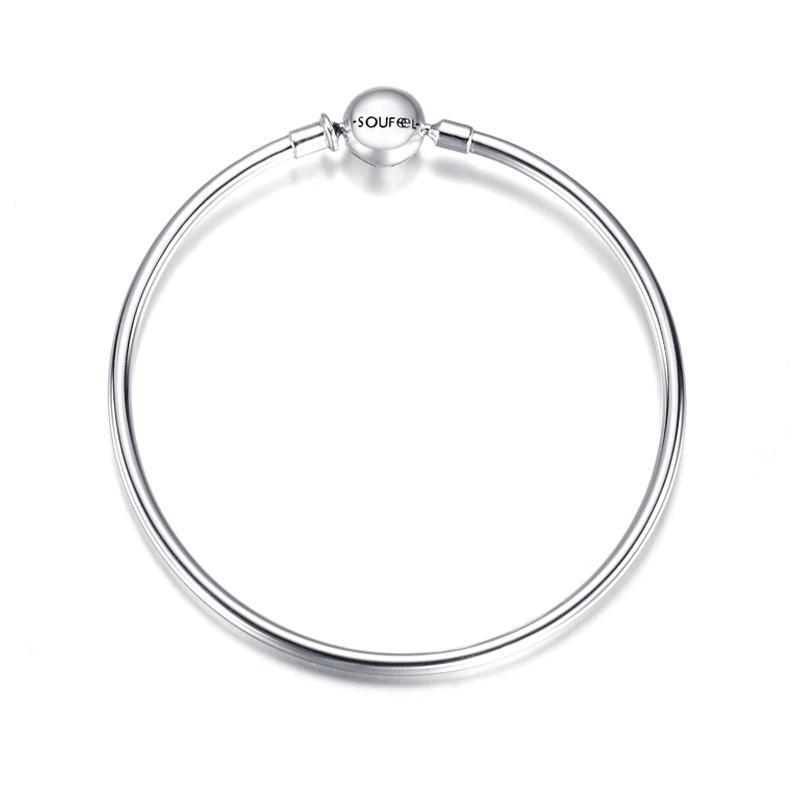 925 Sterling Silver Basic Charms Bangle