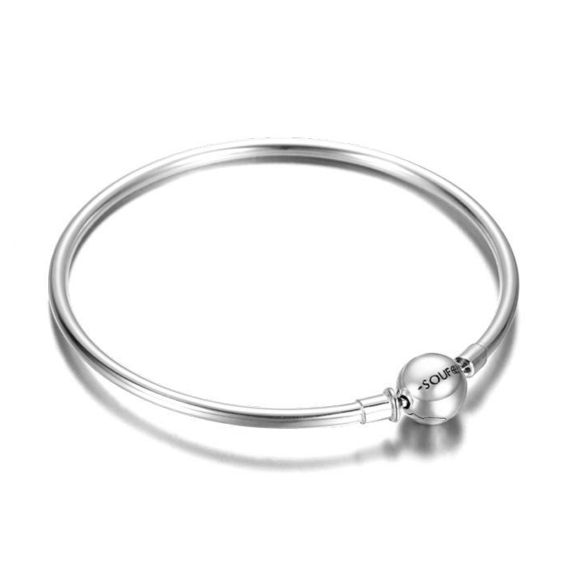 925 Sterling Silver Basic Charms Bangle