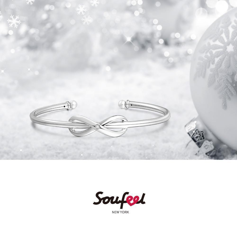 Infinity Love Bangle Silver - soufeelus