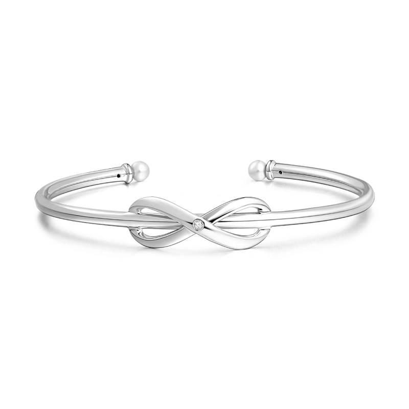 Infinity Love Bangle Silver - soufeelus