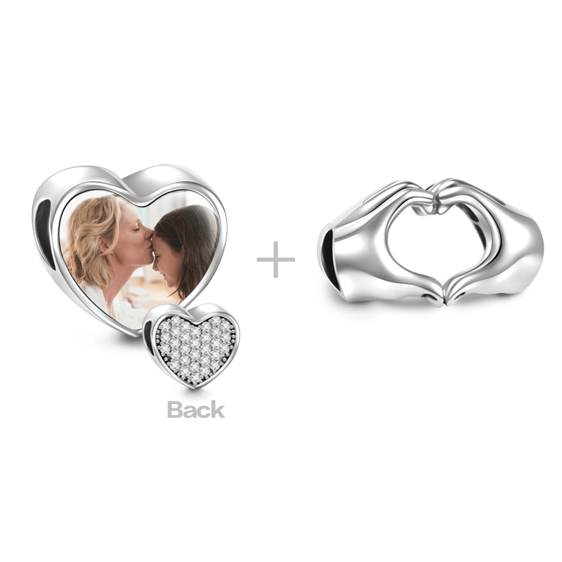 Crystal Chase Love Charm Set of 2 Silver - soufeelus