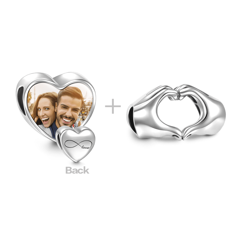 Infinite Chase Love Charm Set of 2 Silver - soufeelus