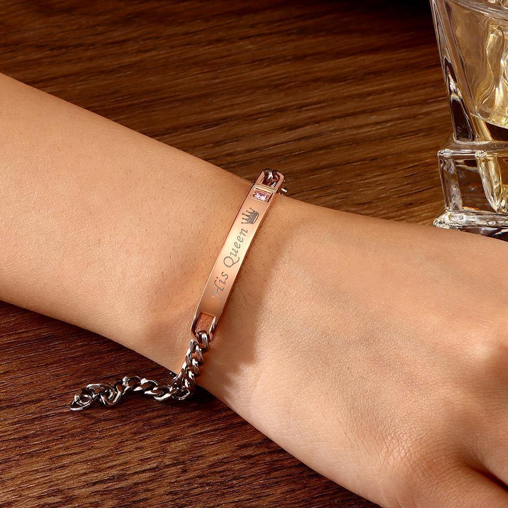 Engraved Bracelet Your Beauty for Girlfriend/Wife with Crown Your Queen - soufeelus