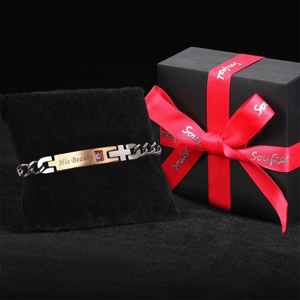 Name Bracelet Engraved Bracelet Your Beauty for Girlfriend/Wife - soufeelus
