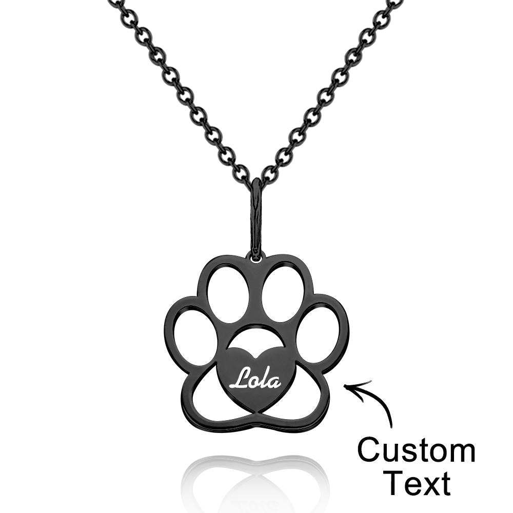 Personalized Paw Necklace with Name Dog Paw Necklace - soufeelus