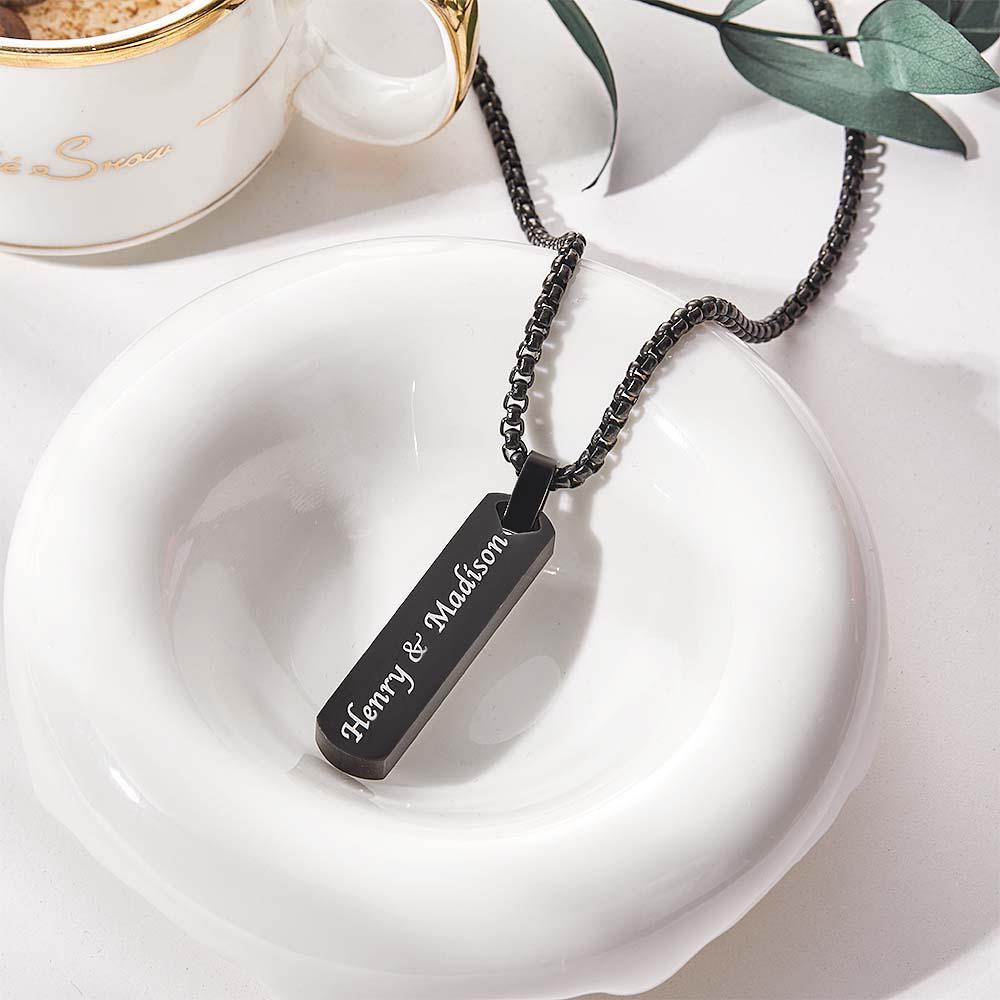 Personalized Bar Necklace for Men Double-sided Stunning and Dainty gift for Christmas Valentines Day Fathers Day Birthday Anniversary Wedding detail