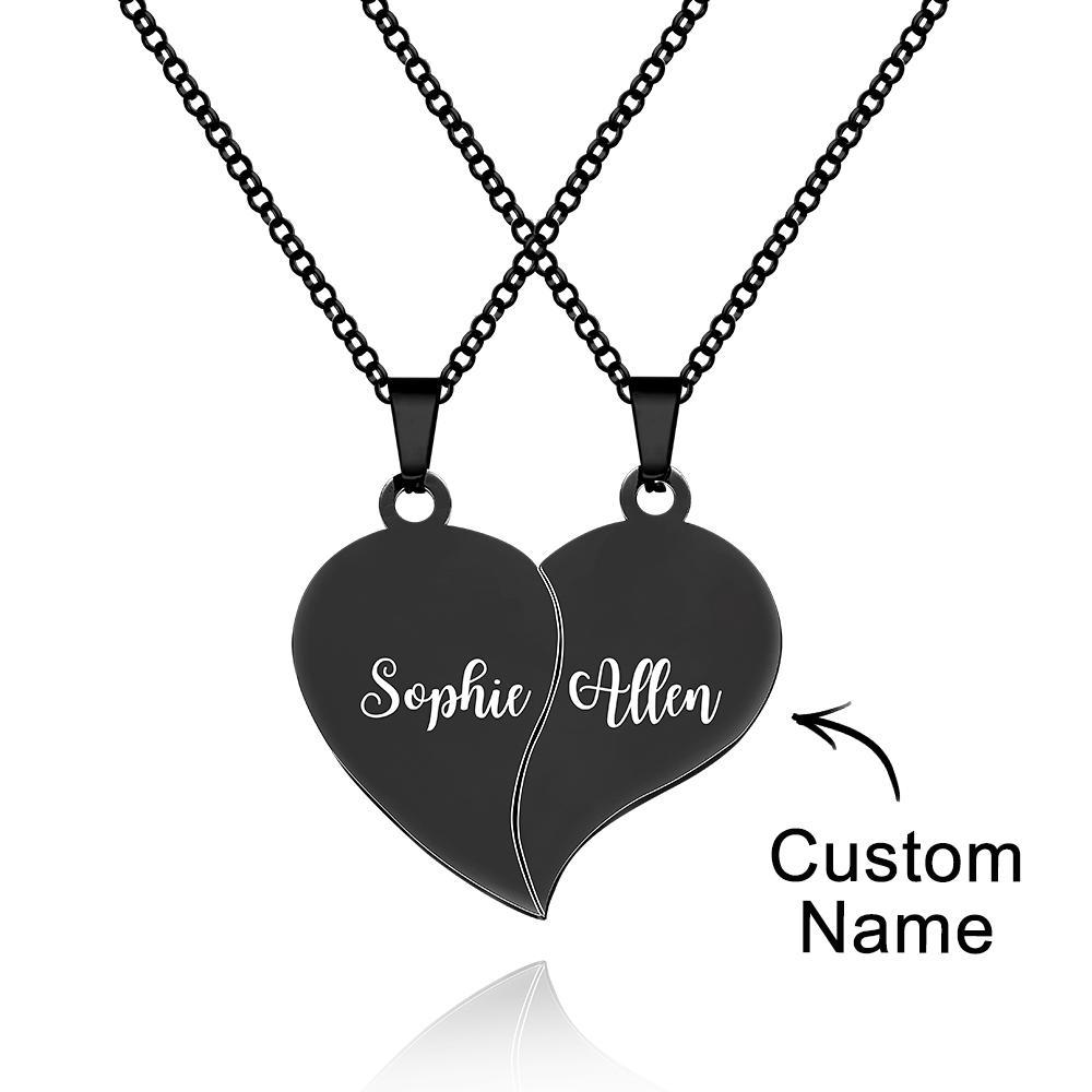 Personalized Necklace for Couple Gift Heart Necklace Engraved with Picture and Text - soufeelus