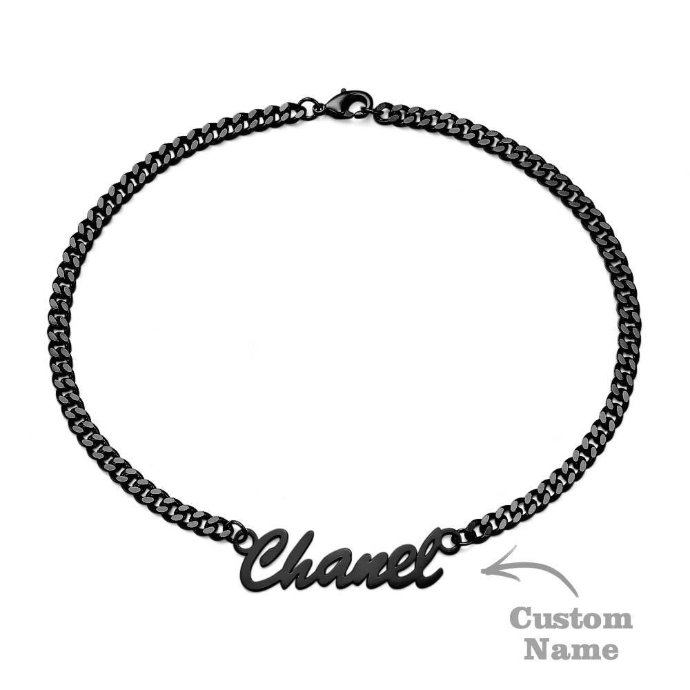 Thick Name Bracelet Personalized Your Name for Men Boys Women Heavy Curb Chain - soufeelus