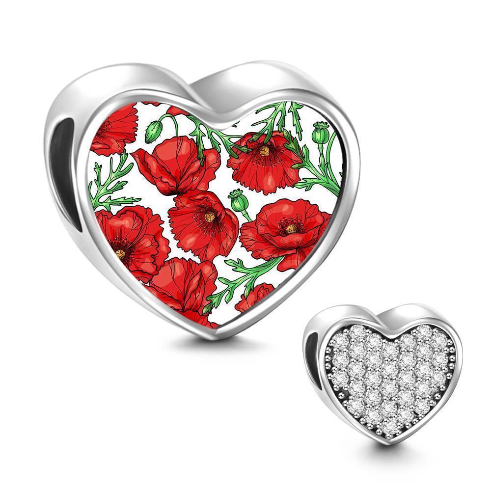 Memorial Day Gift- Pave CZ Heart Charm - soufeelus