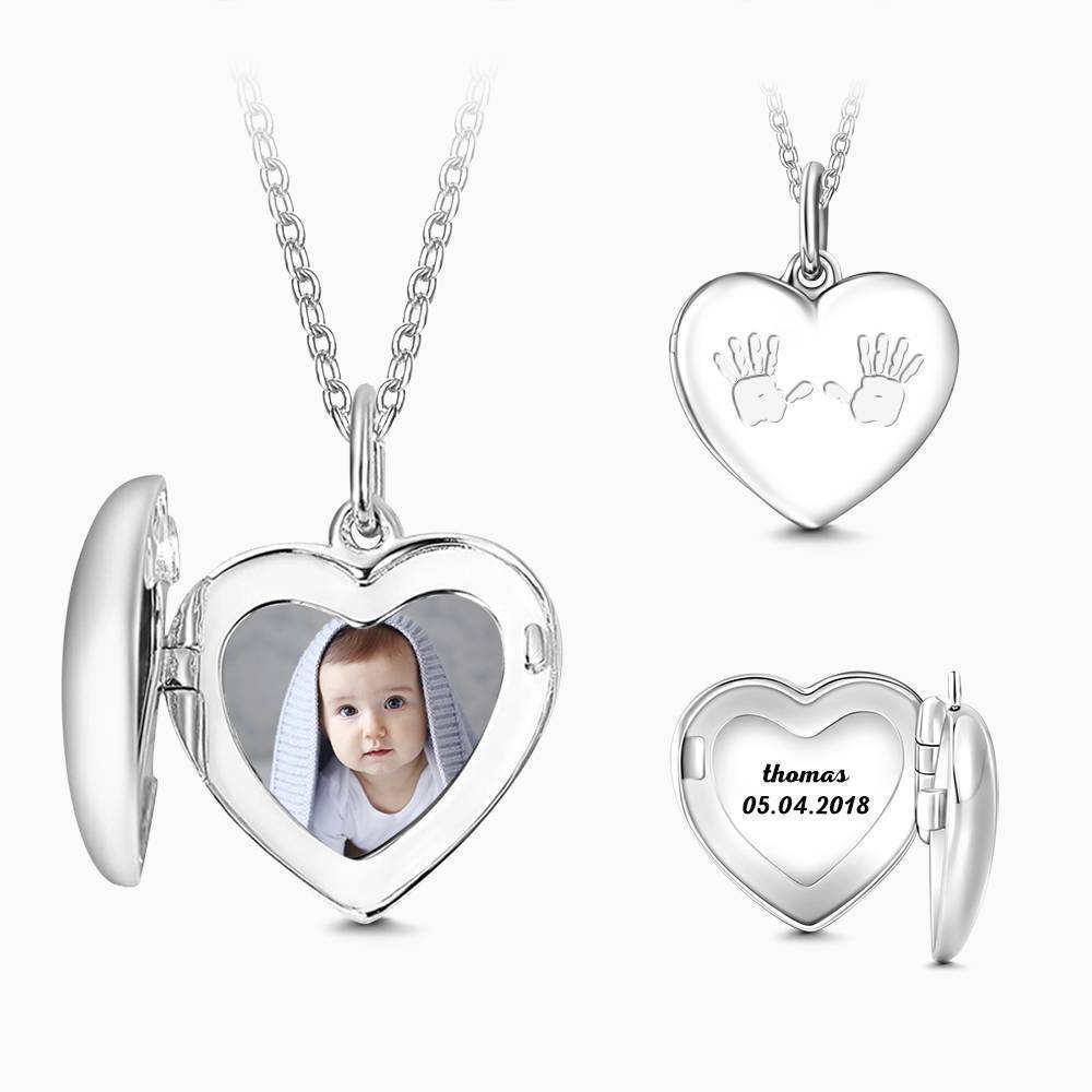 Mother S Necklace Heart Engraved Photo Necklace