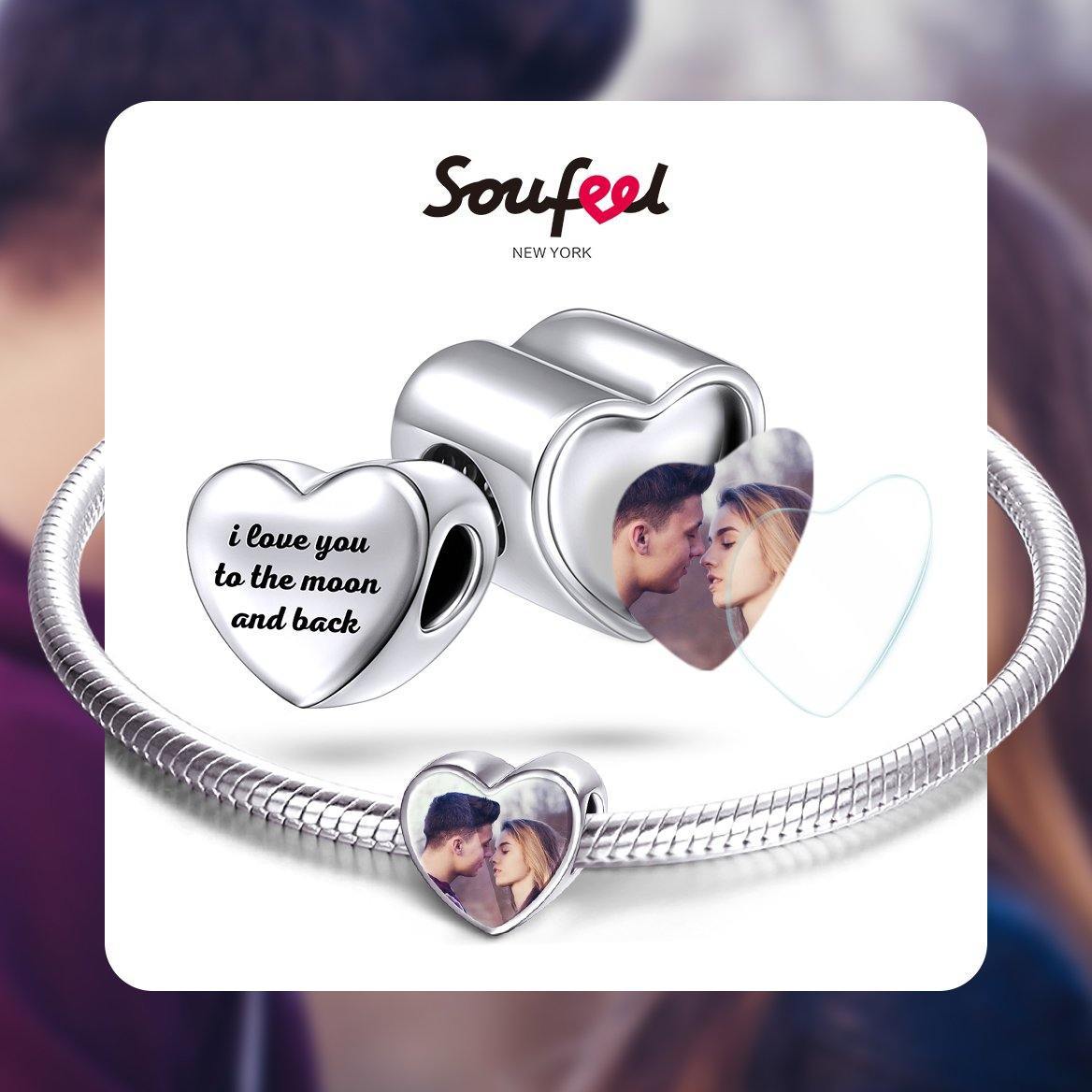 Engraved Heart Photo Charm