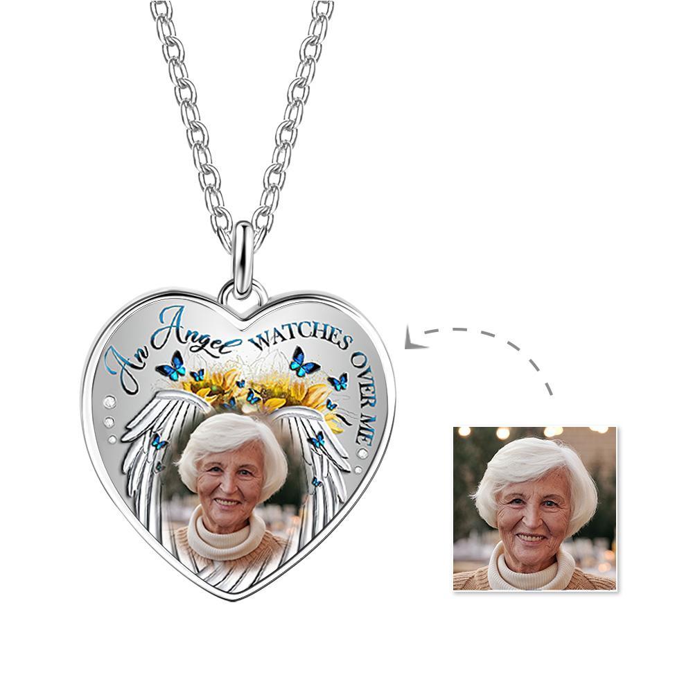 Custom Photo Necklace Angel Watches Over Me Creative Gifts - soufeelus