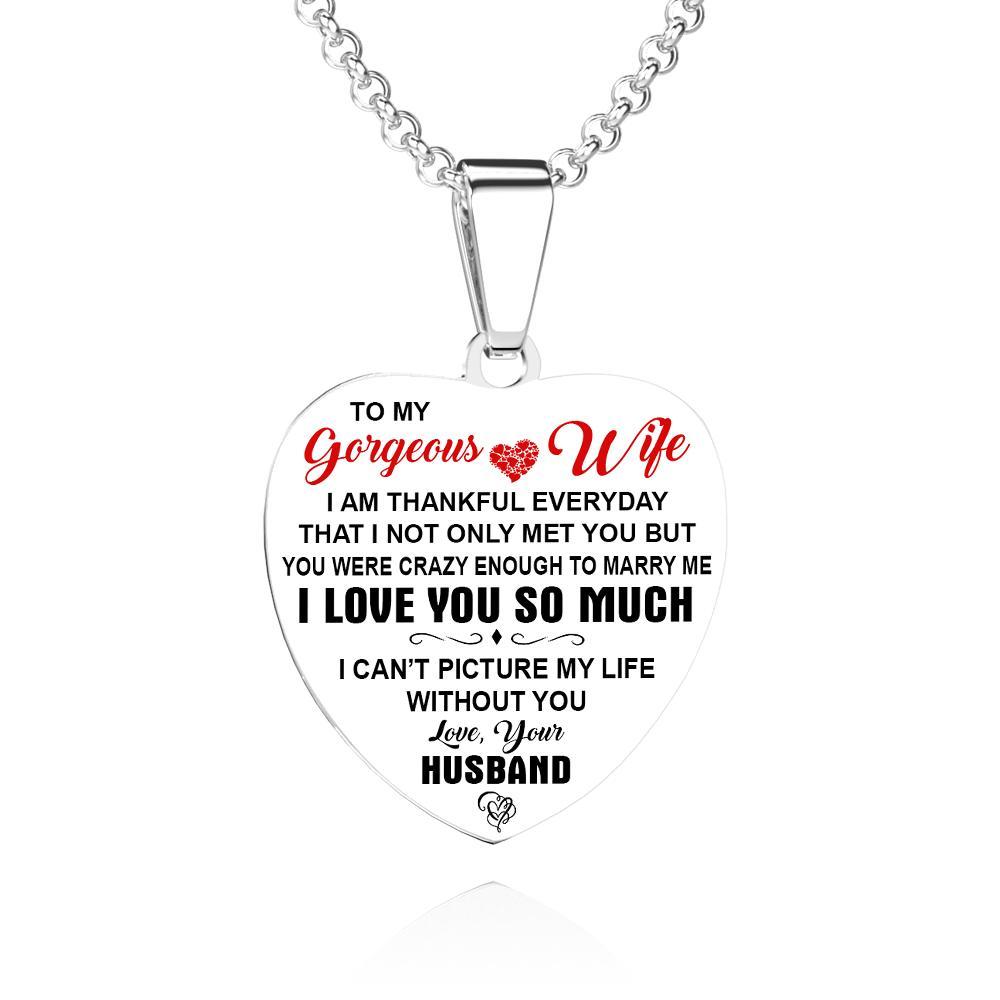 Engraving Tag Necklace Photo Necklace Gifts for Girlfriend Heart-shaped Anniversary Memorial Gifts detail