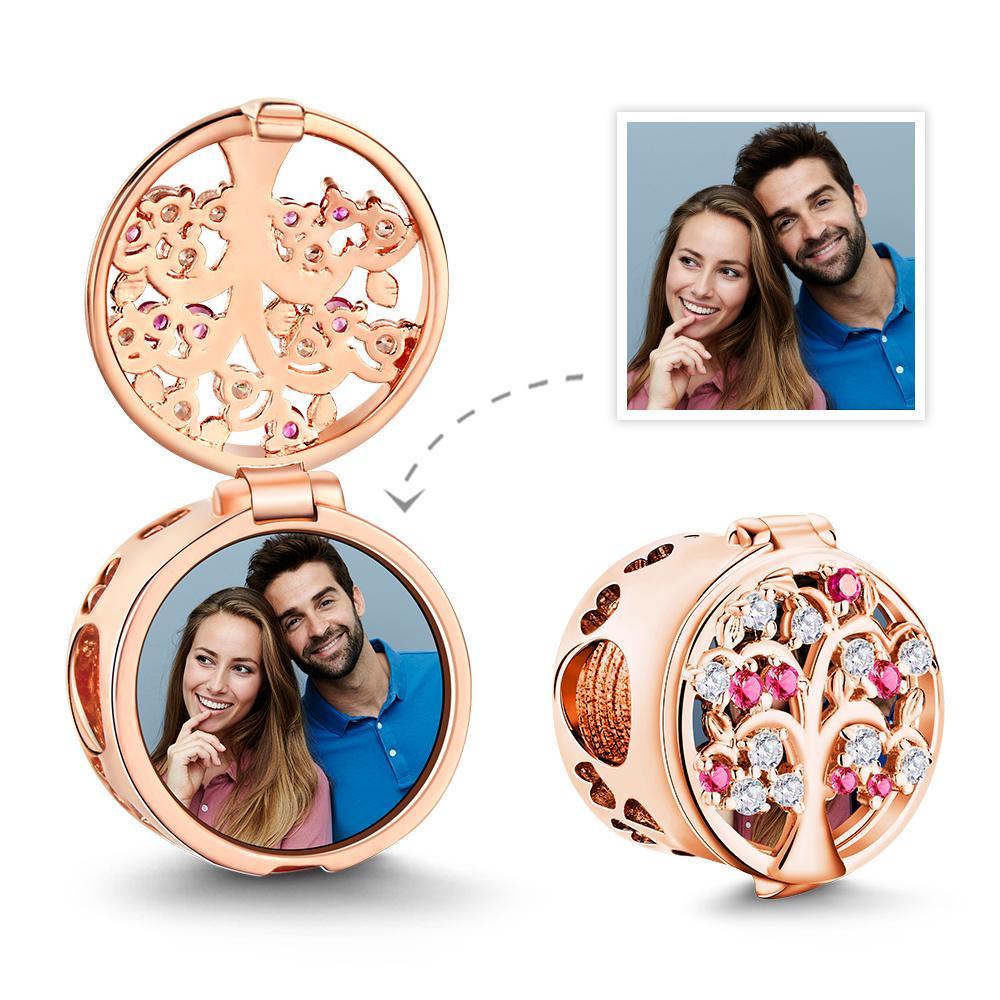 Custom Photo Charm Clamshell Rhinestone Hollow Exquisite Couple Gifts - 