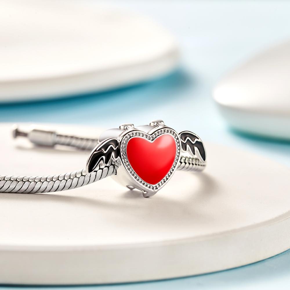 Custom Photo Charm Angel Wings Love Gifts for Couple - 