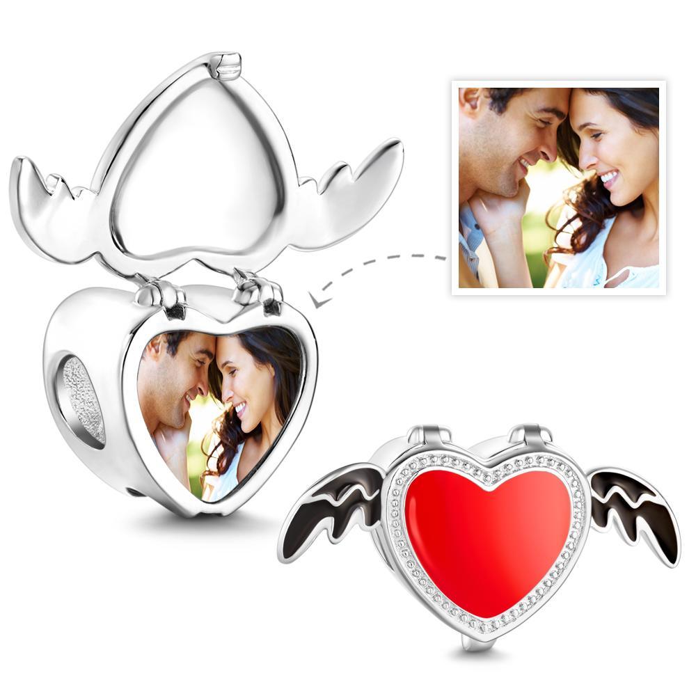 Custom Photo Charm Angel Wings Love Gifts for Couple - 