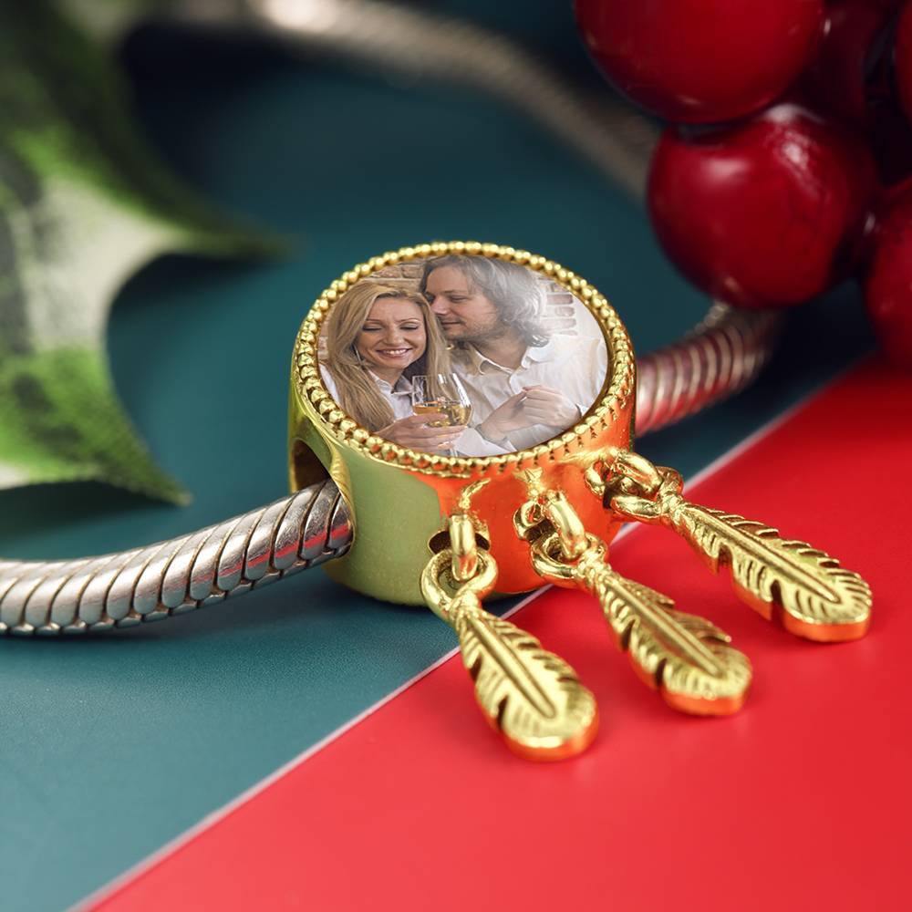 Dreamcatcher Engraved Photo Charm - Golden - soufeelus
