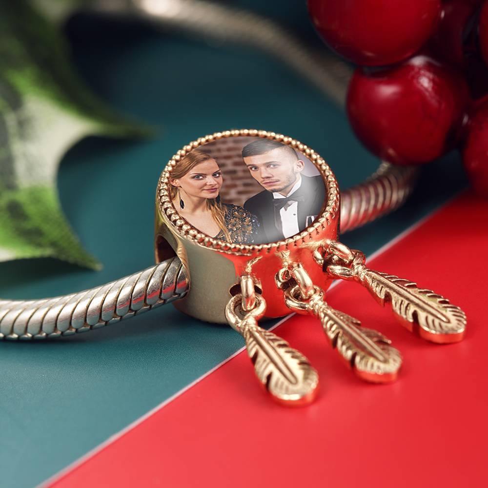 Dreamcatcher Engraved Photo Charm  Rose Gold - soufeelus