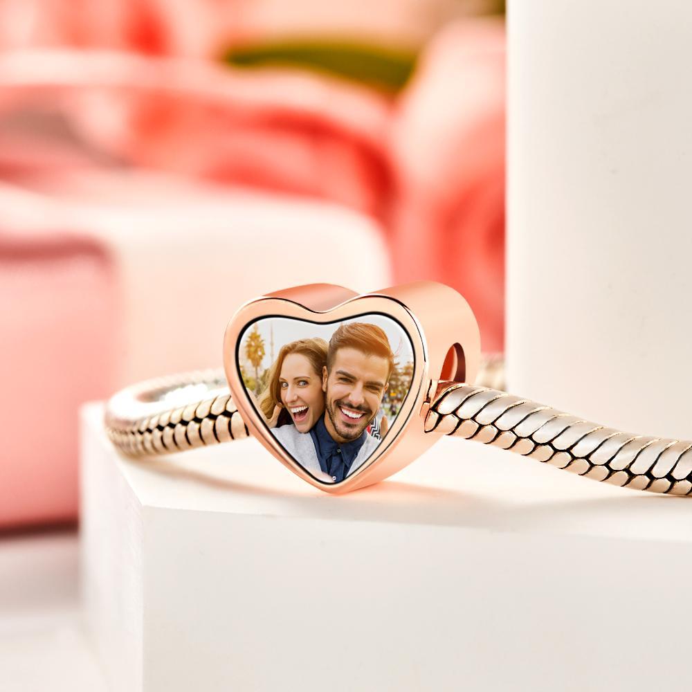Custom Photo Charm Heartbeat Symbol Romantic Commemorative Gifts - 