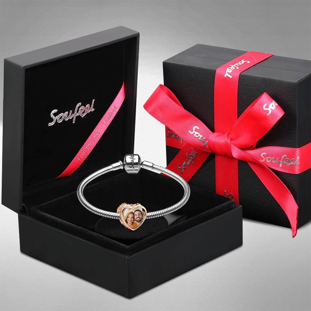 Endless Vines Photo Charm Heart-shaped Rose Gold Plated - soufeelus