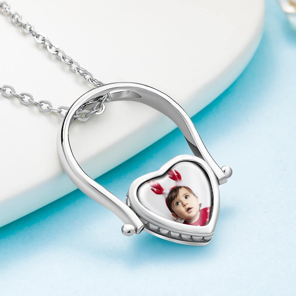 Photo Necklace, Photo Ring Couple's Gifts Dual-use (Ring Size 5#) - soufeelus