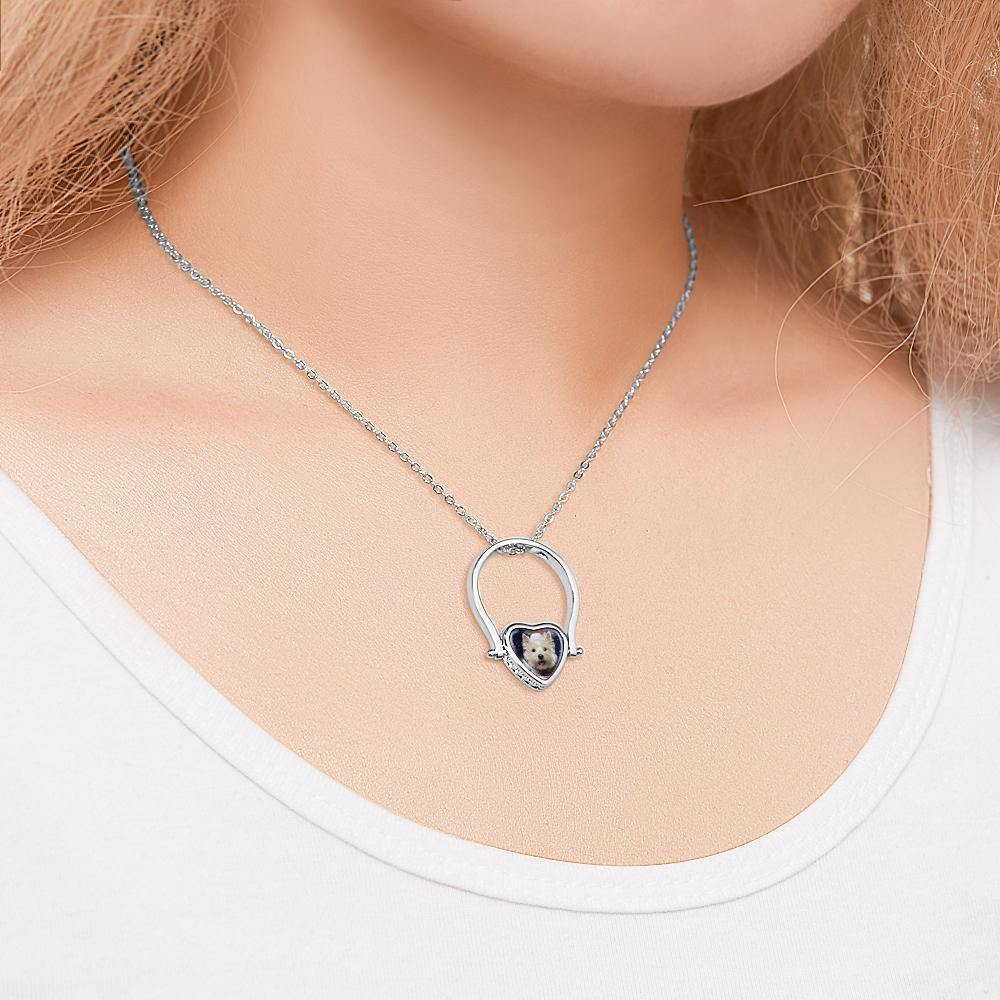 Photo Necklace, Photo Ring Gifts Dual-use (Ring Size 7#) - soufeelus