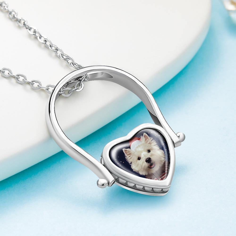 Photo Necklace, Photo Ring Gifts Dual-use (Ring Size 7#) - soufeelus